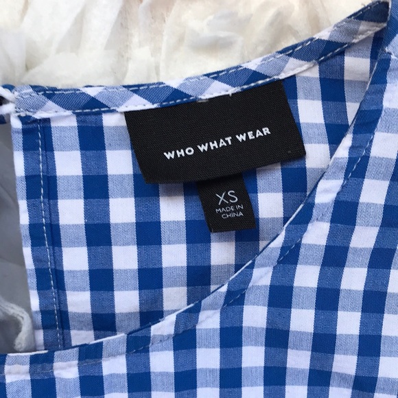 Who What Wear Gingham Peplum Blouse - Picture 3 of 6